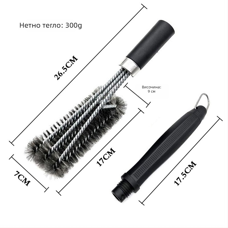 Четка за барбекю със стоманени телени влакна, PP дръжка, пакет 50 бр.