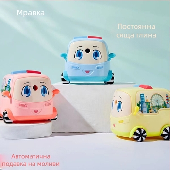 Моливник – дизайн на анимационен автобус, ръчно завъртане, регулирана дебелина на графита, модел 1502, пластмаса