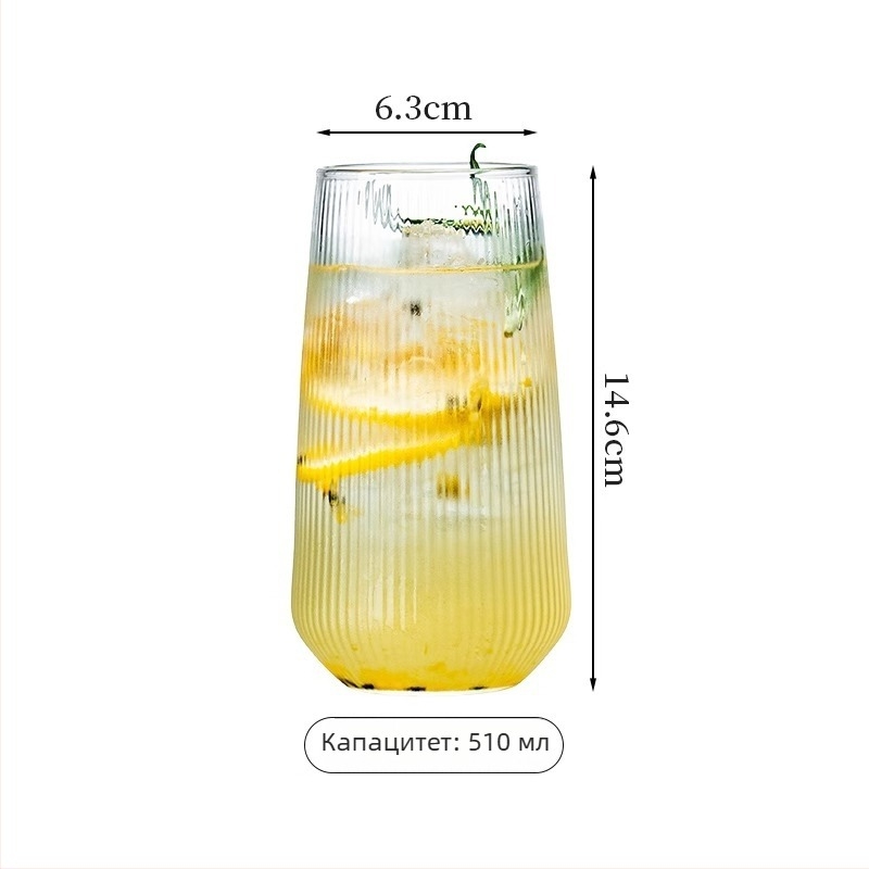 Чаша за вино - ръчно духано стъкло, модерен минималистичен стил, без дръжка, еднослойна конструкция, устойчива на високи температури, с лого