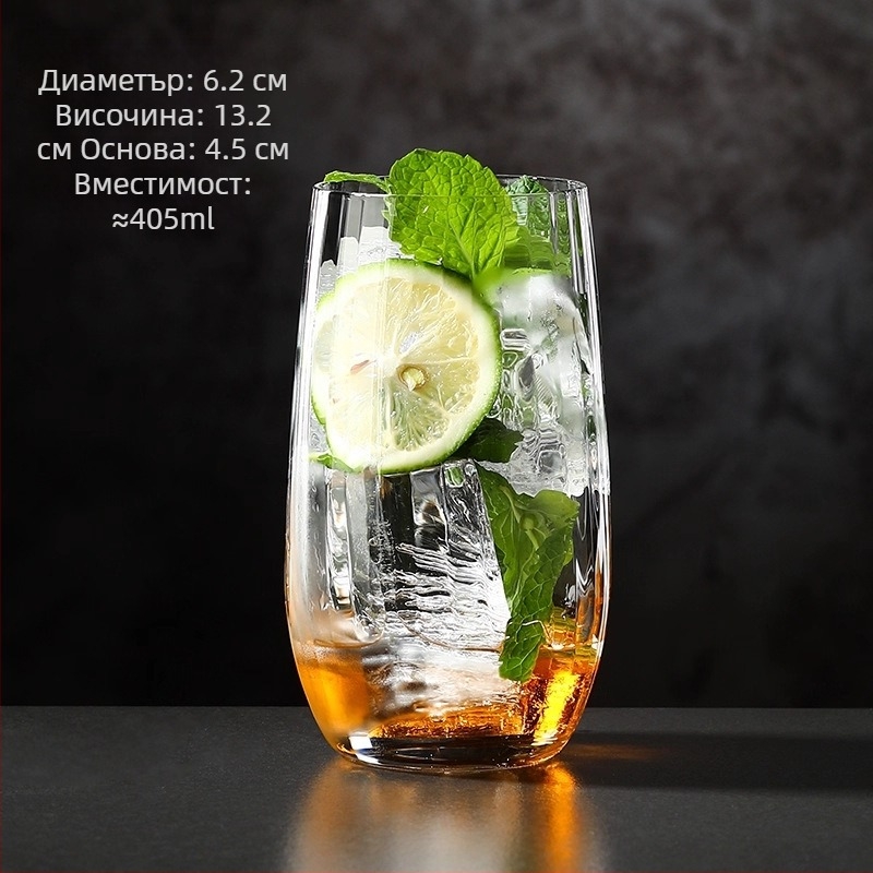 Чаша за вино - ръчно духано стъкло, модерен минималистичен стил, без дръжка, еднослойна конструкция, устойчива на високи температури, с лого