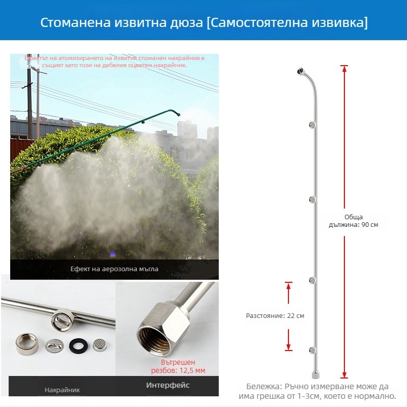 Атомизираща дюза за пръскане с пръстен, многоглавна, ветроустойчива и регуливаема (Тип: чайник/поливник/душ глава; Материал: OTHER; Марка: OTHER; Внос: Не)