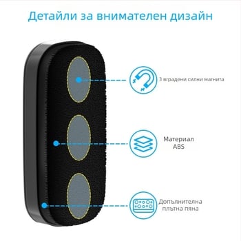 Магнитна гъба за бяла дъска с Velvet повърхност и ABS задна част, комплект за сухо изтриване (Eraser 06)