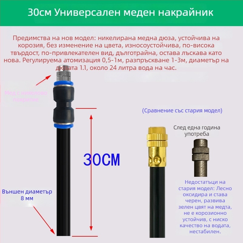 Lejin Микроразпръскваща серия система за поливане – мед и ПЕ; за домашно градинарство, земеделие и обществени зелени площи