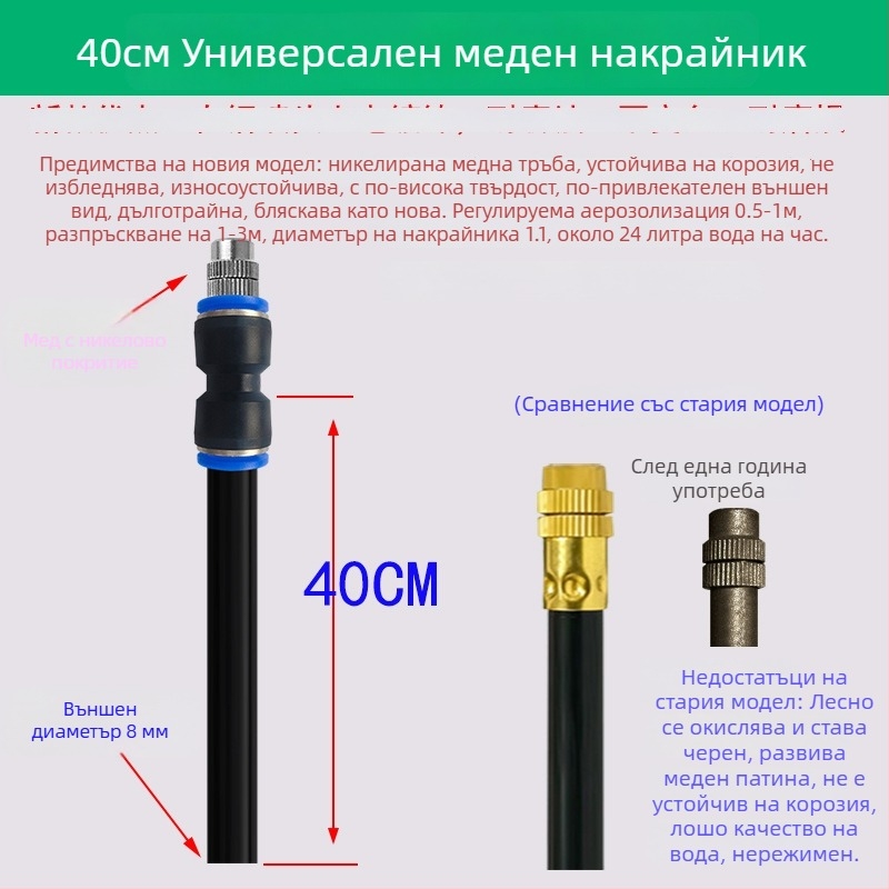 Lejin Микроразпръскваща серия система за поливане – мед и ПЕ; за домашно градинарство, земеделие и обществени зелени площи