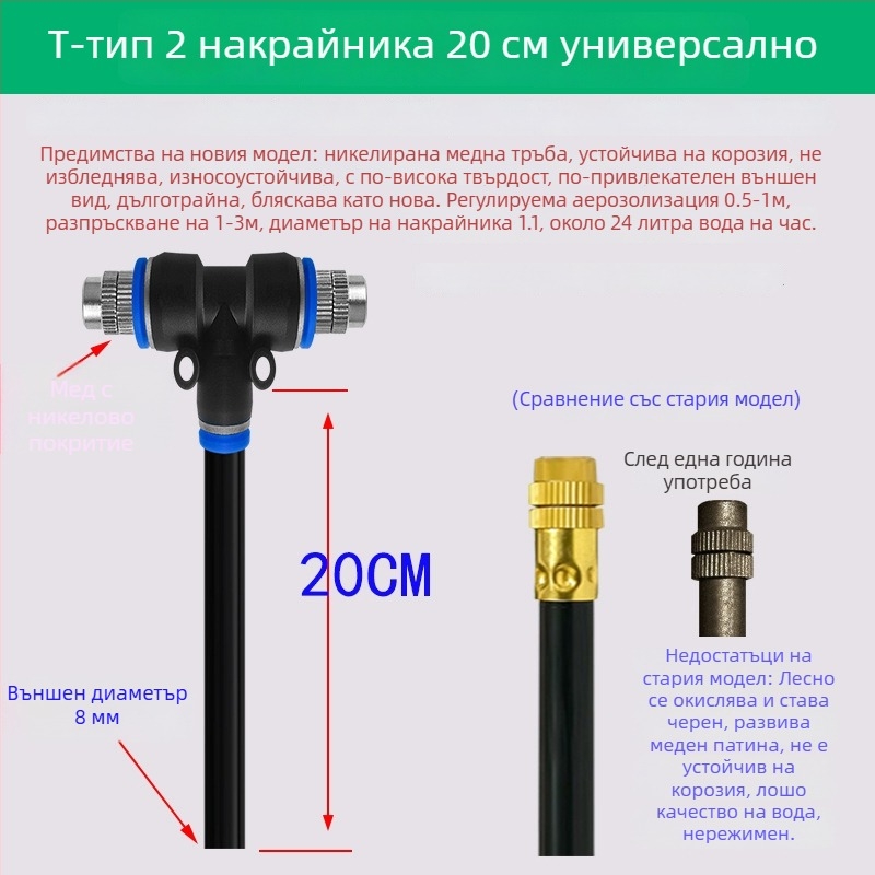 Lejin Микроразпръскваща серия система за поливане – мед и ПЕ; за домашно градинарство, земеделие и обществени зелени площи