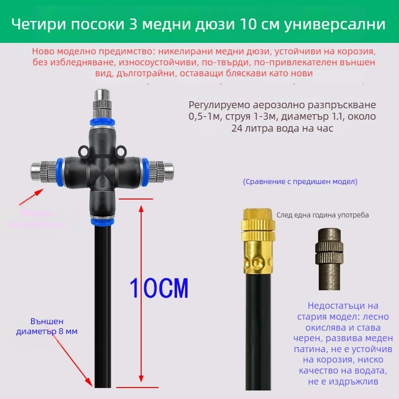 Lejin Микроразпръскваща серия система за поливане – мед и ПЕ; за домашно градинарство, земеделие и обществени зелени площи