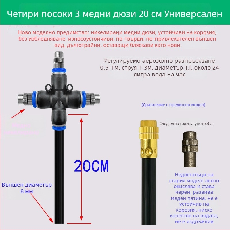 Lejin Микроразпръскваща серия система за поливане – мед и ПЕ; за домашно градинарство, земеделие и обществени зелени площи
