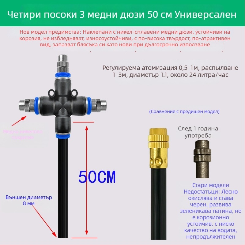 Lejin Микроразпръскваща серия система за поливане – мед и ПЕ; за домашно градинарство, земеделие и обществени зелени площи