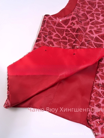 Мъжко пайетено костюмно жилетка, V-образно деколте, едноредно закопчаване, полиестер, ретро стил, casual