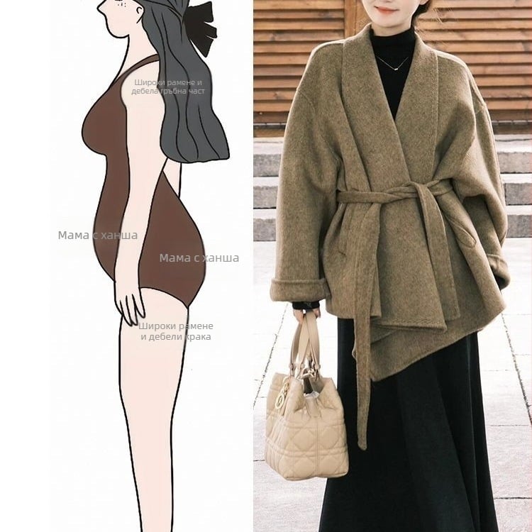 Ежедневен комплект с пола, агнешка вълна и PVC, мини пола, стил на по-голяма сестра