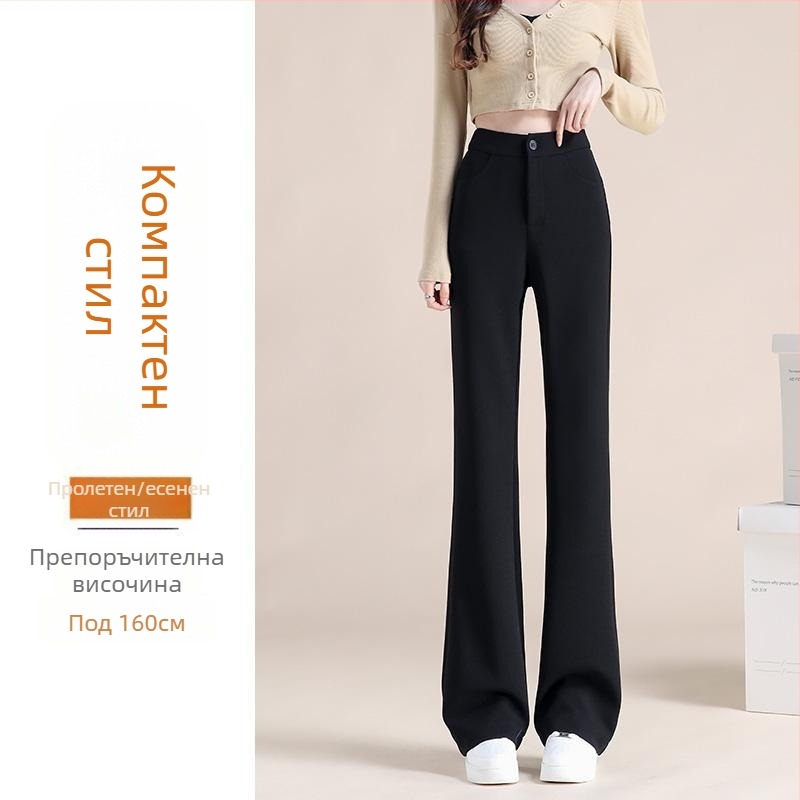 Дамски велурени панталони с клеш за есен-зима, плюс размер, фигура круша (Полиестер 70–80%, 2025 зима, стил: елегантен делови)