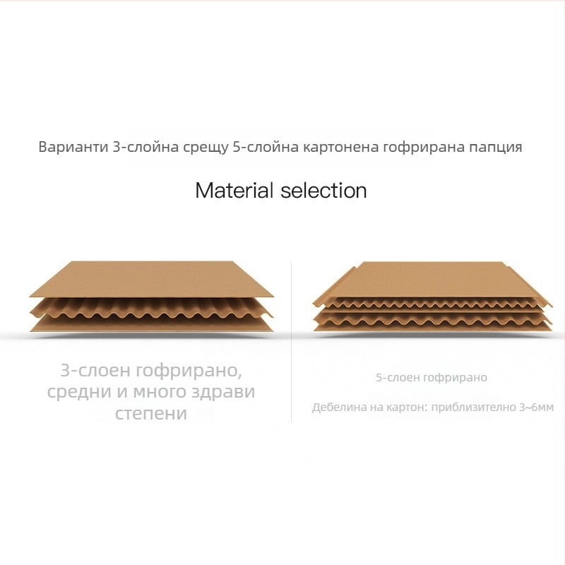 Опаковъчен картон, персонализиран, сгъваем, 5-слоен гофриран картон, толщина 5