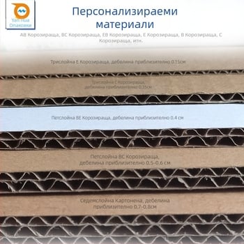 Сгъваема картонена кутия от гофриран картон, 230 GSM, дебелина 5, възможност за печат на лого