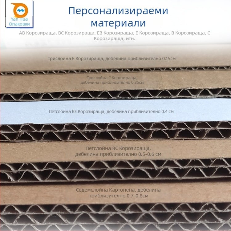 Сгъваема картонена кутия от гофриран картон, 230 GSM, дебелина 5, възможност за печат на лого