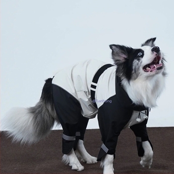 Zhenhun Полиестерно кучешко яке за големи породи – топло есенно-зимно облекло за домашни любимци, универсална кройка