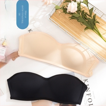 Без презрамки бандеу бюстгальтер, Push-Up, тънки чашки, найлонова материя, безшевен и дишащ дизайн