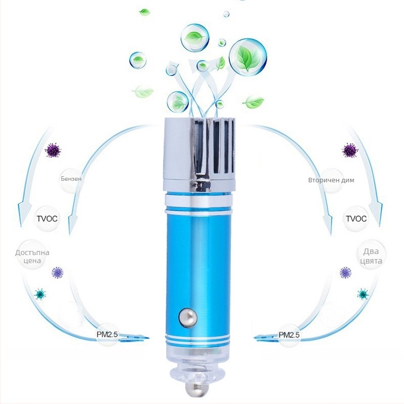 Автомобилен пречиствател на въздуха с отрицателни йони – премахване на миризми, 12V, 0.75W, 3.8 милиона йона, изход 12/24V