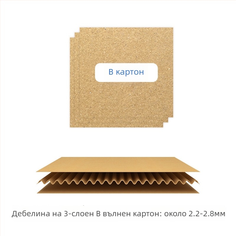 Картонени опаковъчни кутии – гофриран картон, дебелина 5, тегло на хартия 150, твърди, слотова печатна кутия