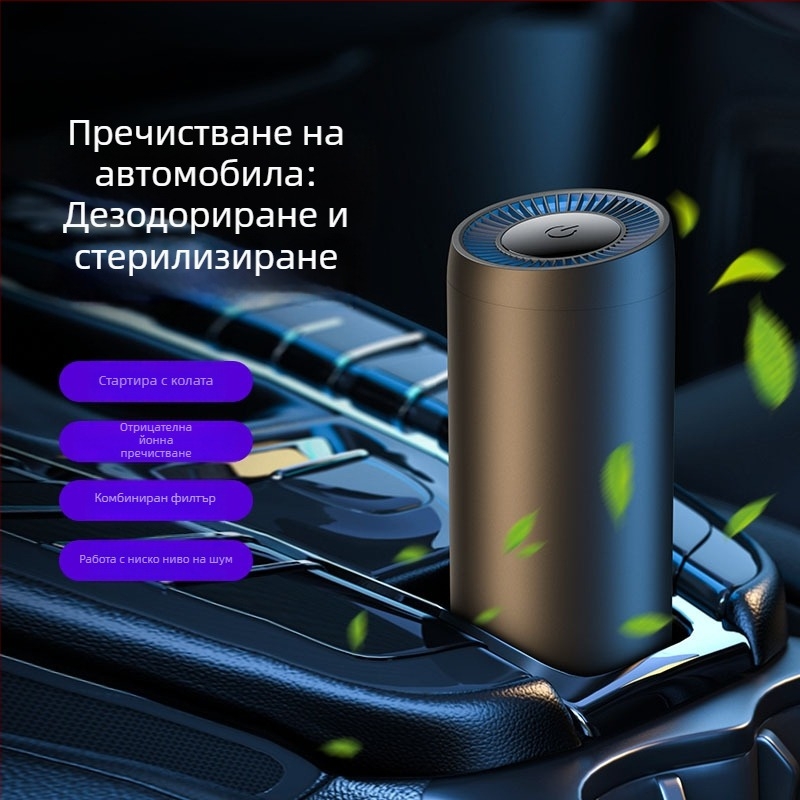 Автомобилен пречиствател на въздуха | алуминиев корпус от сплав + ABS (модел YJ-01; USB мощност 3W; концентрация на отрицателни йони 1 600 000; напрежение 5V)