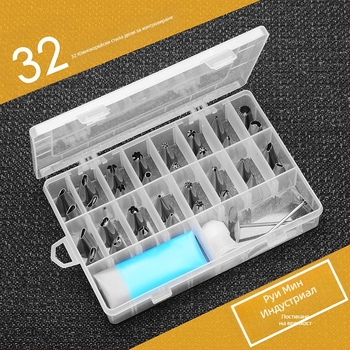 Комплект дюзи за декорация с 32 неръждаеми дюзи, конвертор, декоративни върхове и торба за крем (230 г/сет)
