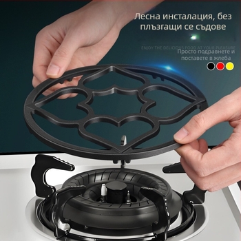 Железна поставка за съдове за газова печка — без монтаж, модерен стил, допълнителен рафт за съдове, пуснат през 2024