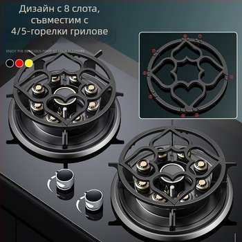 Железна поставка за съдове за газова печка — без монтаж, модерен стил, допълнителен рафт за съдове, пуснат през 2024