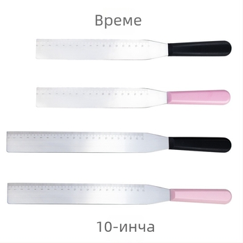 Шпатула за декорация на торти с измервателна скала, правоъгълна, неръждаема стомана
