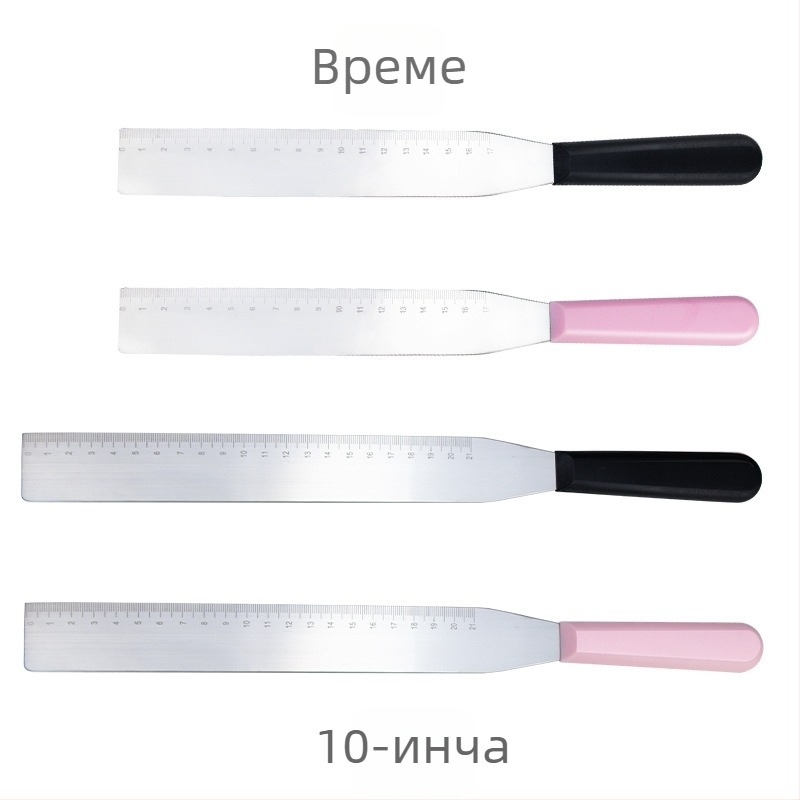 Шпатула за декорация на торти с измервателна скала, правоъгълна, неръждаема стомана