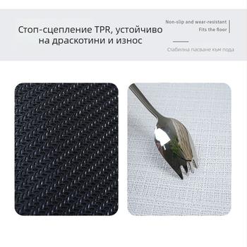 Кръгла ленена подложка за пода с карикатурна тиква – печат с трансфер на топлина, миеща се, за кухня и баня