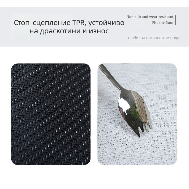 Кръгла ленена подложка за пода с карикатурна тиква – печат с трансфер на топлина, миеща се, за кухня и баня