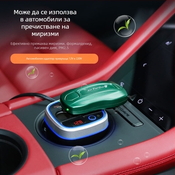 Мини пречиствател за въздух в автомобил с генератор на отрицателни йони; общ модел, 5V, концентрация на отрицателни йони 4000–10000, активен кислород 3800–40000000
