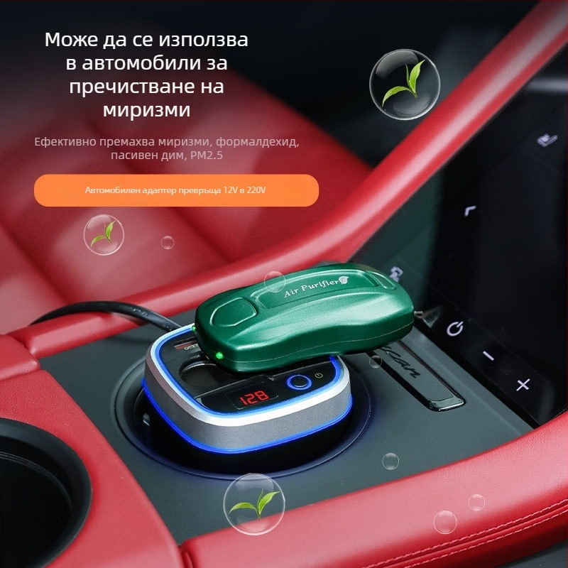 Мини пречиствател за въздух в автомобил с генератор на отрицателни йони; общ модел, 5V, концентрация на отрицателни йони 4000–10000, активен кислород 3800–40000000