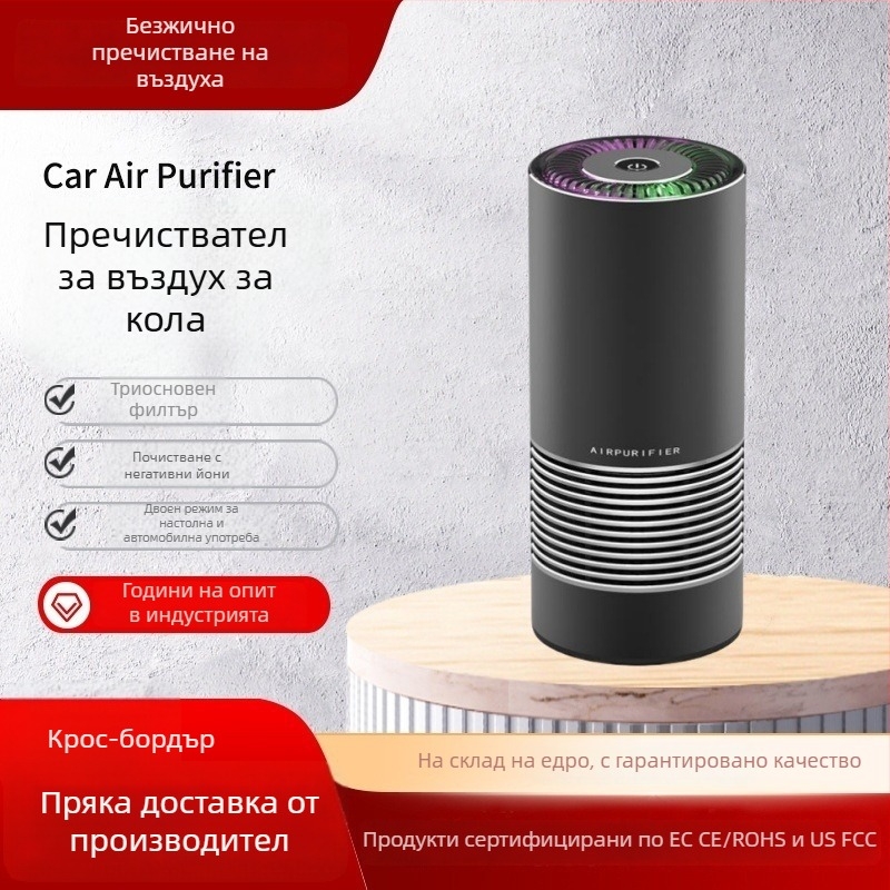 Автомобилен пречиствател за въздух с отрицателни йони, USB зареждане, 3W, модел T1