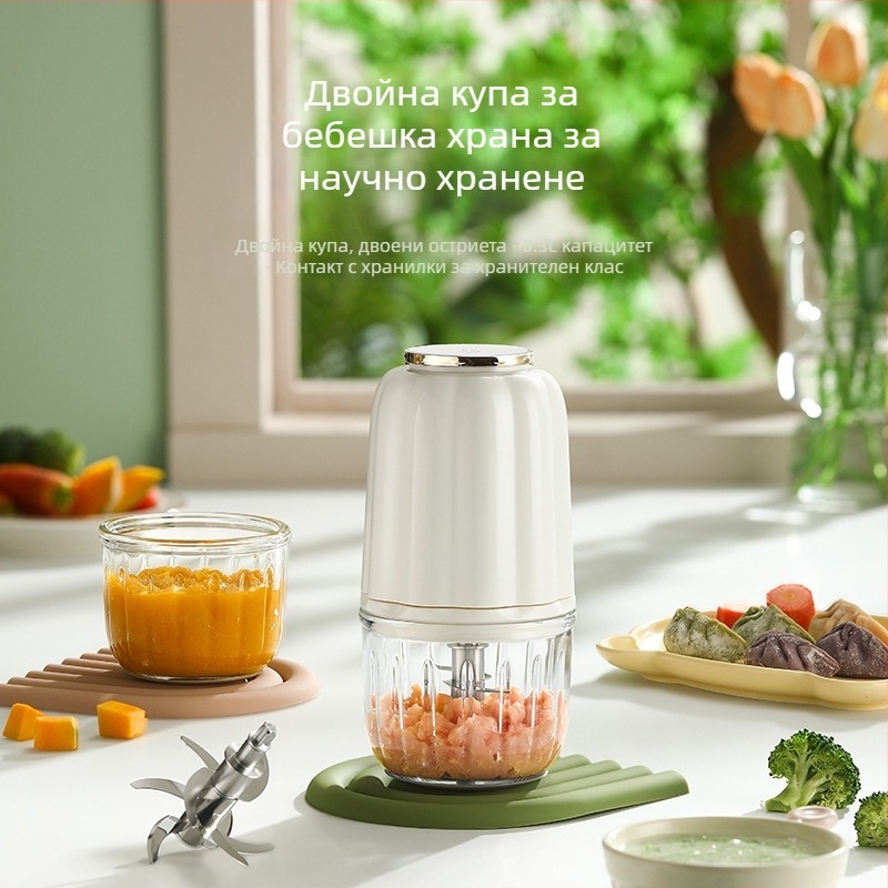 Мултифункционална бебешка машина за храна със стъклен съд, капацитет под 1 л, двойни разбъркващи лопатки, 10000–19999 об./мин, 111–240 V