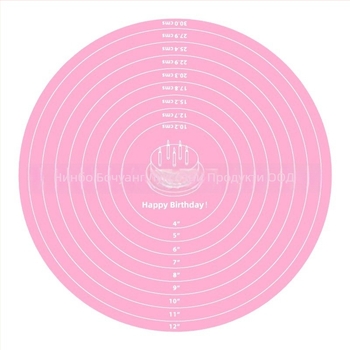 Силиконова кръгла подложка за тесто и въртяща се платформа за украса на торти — simois, силикон, карикатурен мотив с мащаб, персонализиране по заявка
