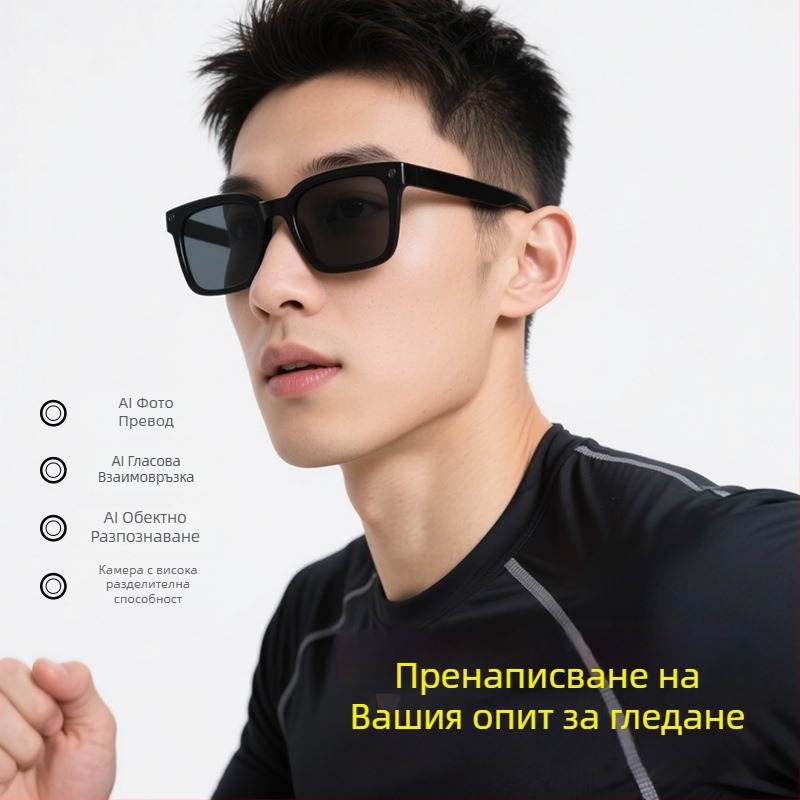 AI смарт очила: 4K стабилизиран видеозапис, Bluetooth до 10 м, управление с докосване и глас, реален превод в реално време