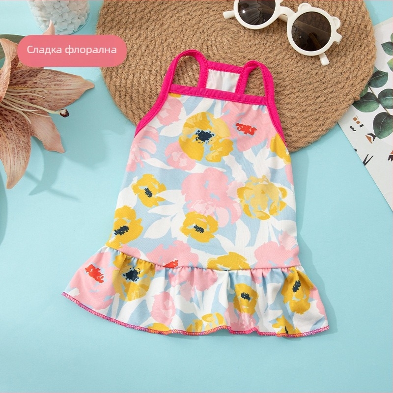 Лятна пола с презрамки за домашни любимци (за кучета и котки) — полиестер, облекло за животни, стил: Друг, категория: пола