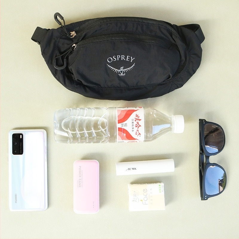 Спортна поясна чанта, еднотонен дизайн (Oxford плат; подплата: найлон; унисекс)