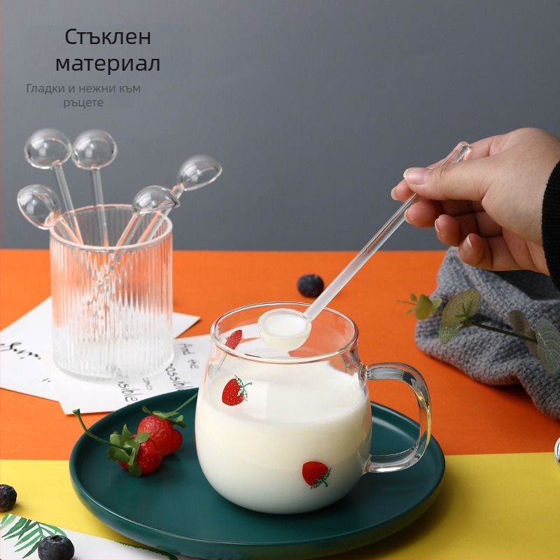 Стъклена лъжичка от North city story, модерен минималистичен стил, първокласно качество.