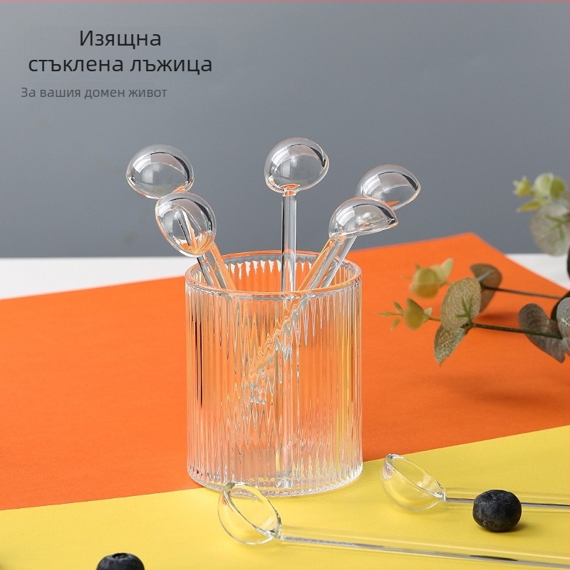 Стъклена лъжичка от North city story, модерен минималистичен стил, първокласно качество.