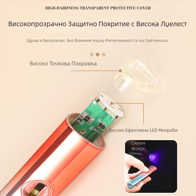 Лампа за нокти, ръчна UV лампа за нокти, бързосъхнеща, презареждаща, мини прожектор, модел Qz-2019