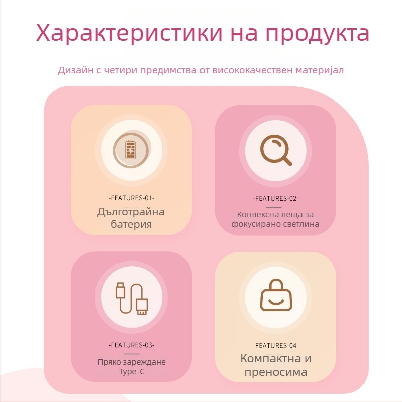 Мини портативна UV лампа за гел лак - бързо втвърдяване, модел LX-003, марка Ling xi, произход Zhejiang