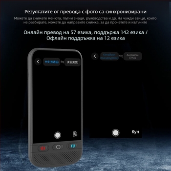 Преносим преводач за диалог в реално време, мултиезичен синхронен превод, модел F6 Chinese Version, ABS корпус, литиево-йонна батерия, 8W говорител, поддръжка на повторение на гласа