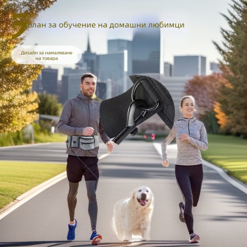 Спортна поясна чанта за спорт на открито — полиестер, подплата от найлон, едноцветен модел, дизайн за намаляване на натоварването, буферен пружинен механизъм 50 cm × 4 mm