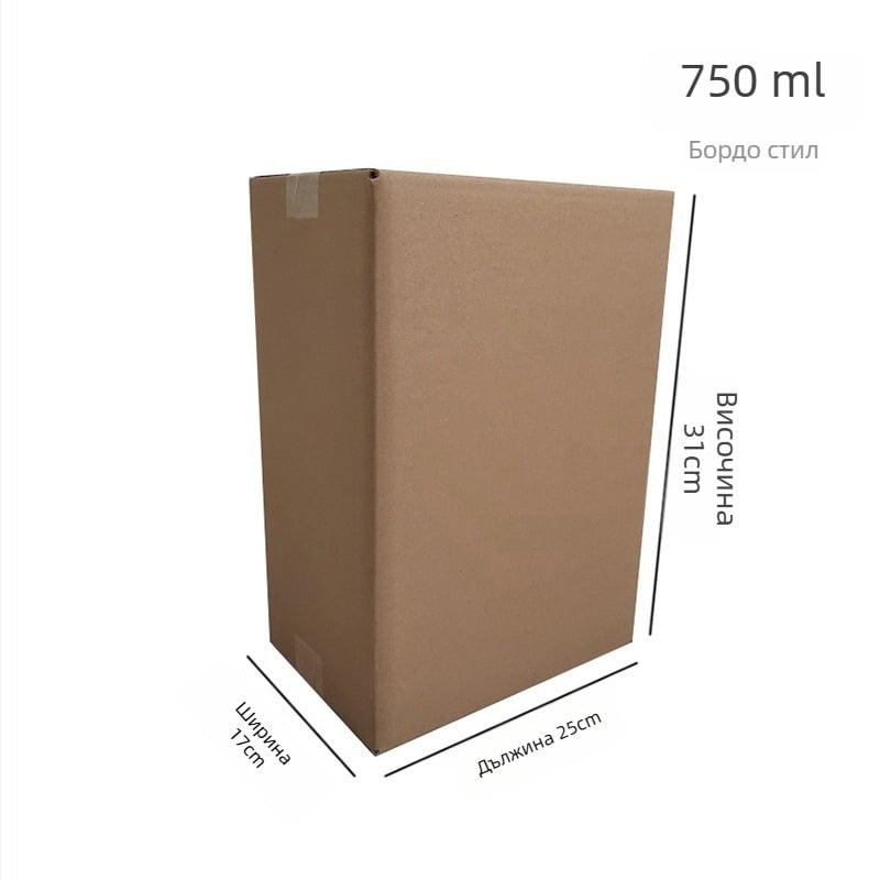 Шестопакетна кутия за вино от сгъваем картон, петслойна без пирони, гофриран картон, устойчива на натиск и падане