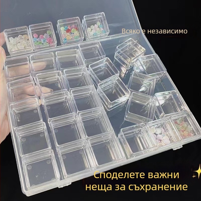 Пластмасова кутия за маникюрни аксесоари със 30 отделения
