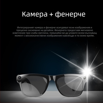 Умни очила с камера 1 MP, превод и разпознаване на обекти, монтирани върху главата, батерия 260 mAh