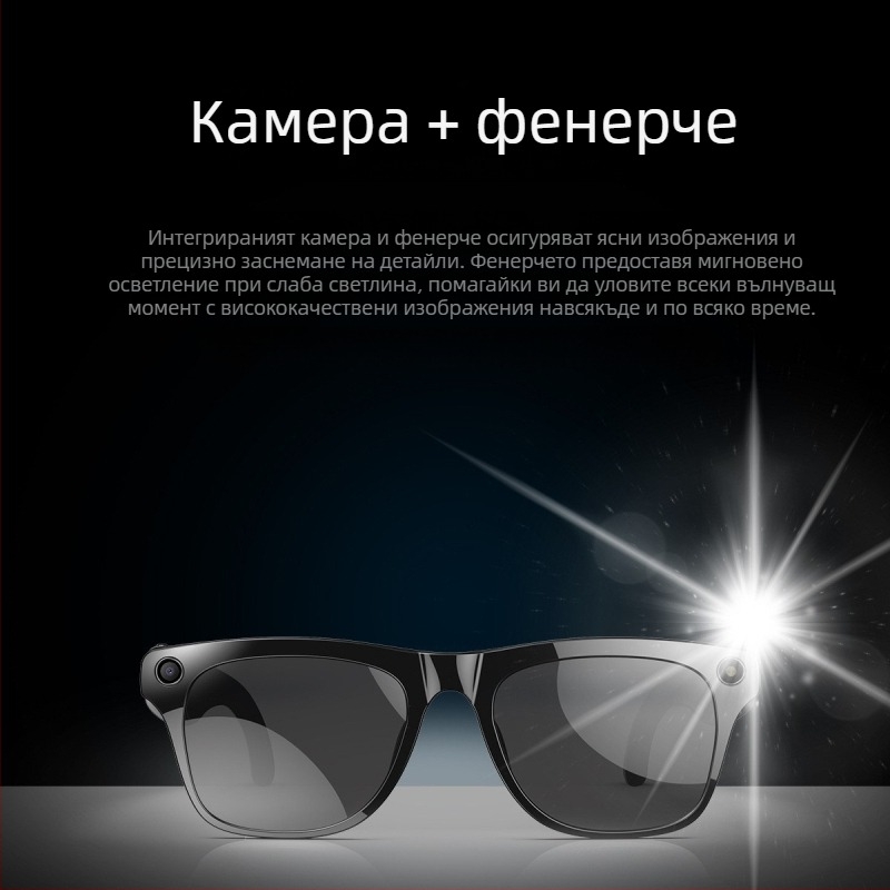 Умни очила с камера 1 MP, превод и разпознаване на обекти, монтирани върху главата, батерия 260 mAh