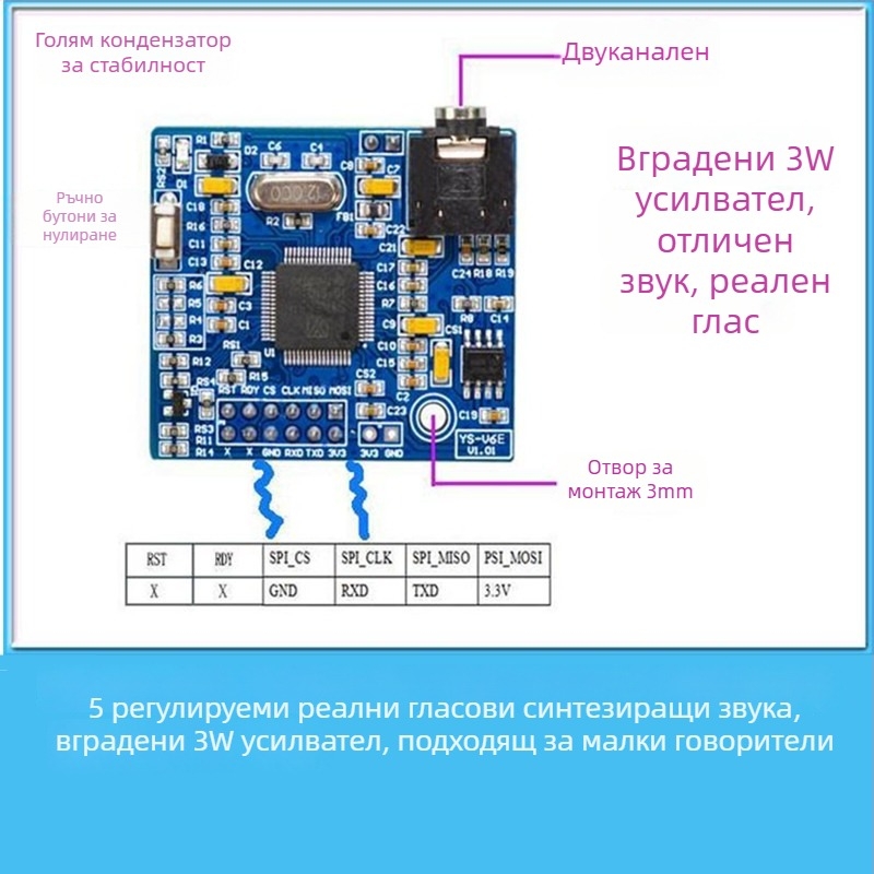 Модул за синтез на реч от текст V6E (Марка: Други; Печатано лого: Да)