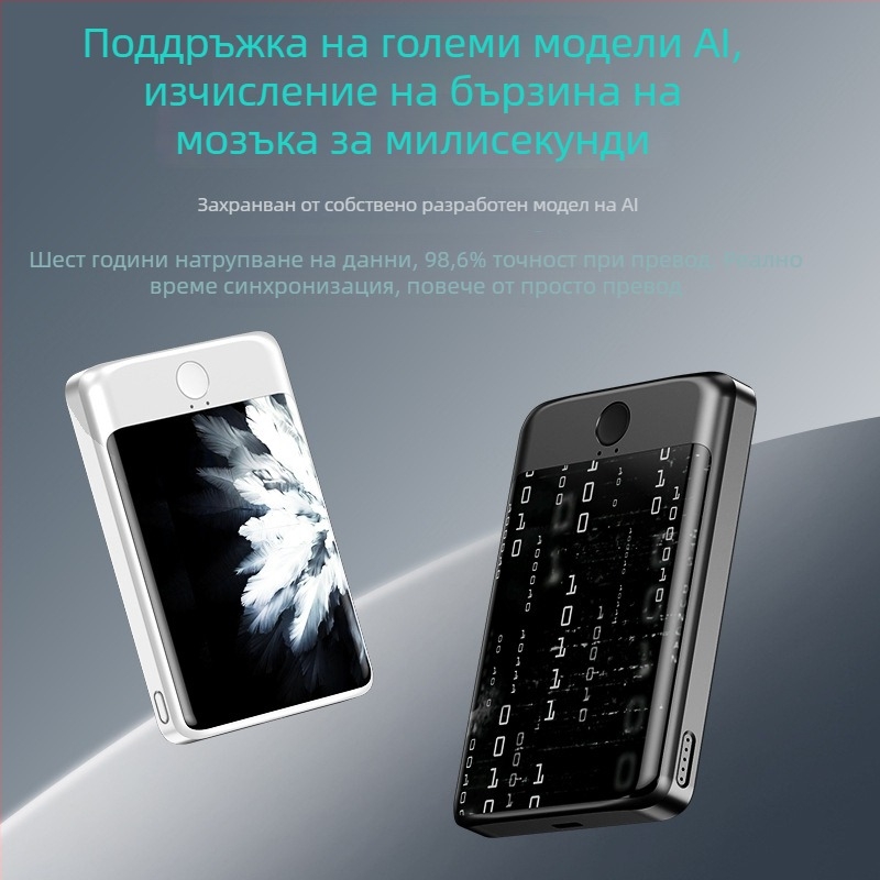 Power Bank с полусолидна батерия и AI преводач, 5000mAh, PD 3.0, 20W бързо зареждане, модел C3